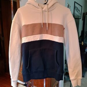 Men's Tri-Tone Hoodie - Cream, Brown, and Black